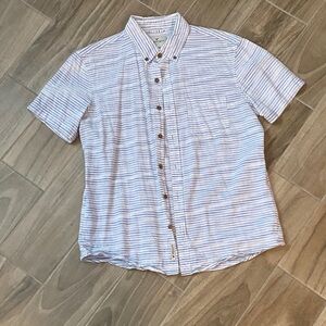 American Eagle Outfitters Blue and White Striped Casual Shirt